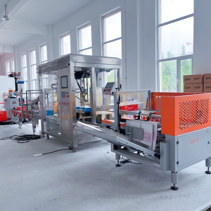 Dozen opzetten, verpakken, verzegelen, palletiseren, automatisering, verpakkingslijn